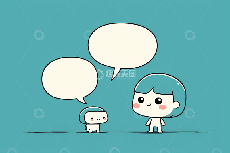 高清大图下载【趣麦麦图】卡通人物对话场景