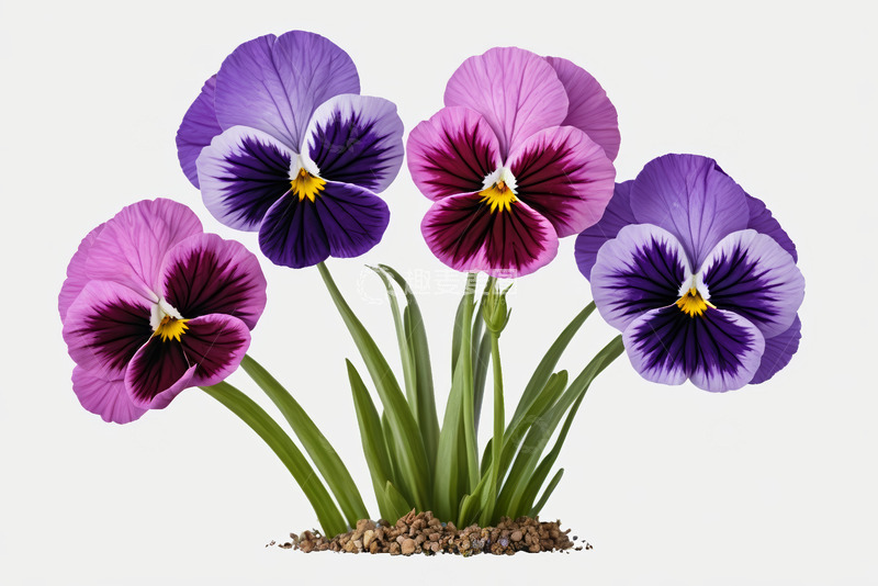 高清大图下载【趣麦麦图】紫色三色堇花卉特写