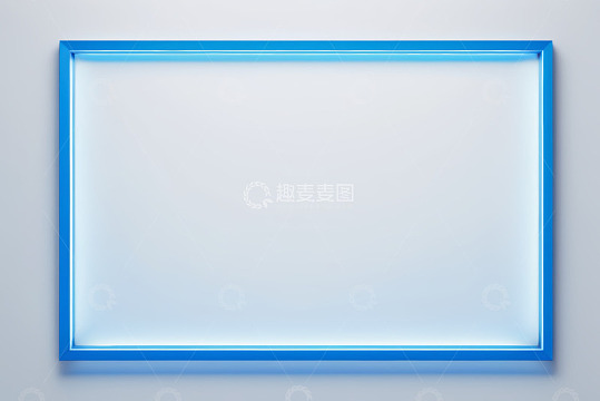 蓝色发光矩形框架