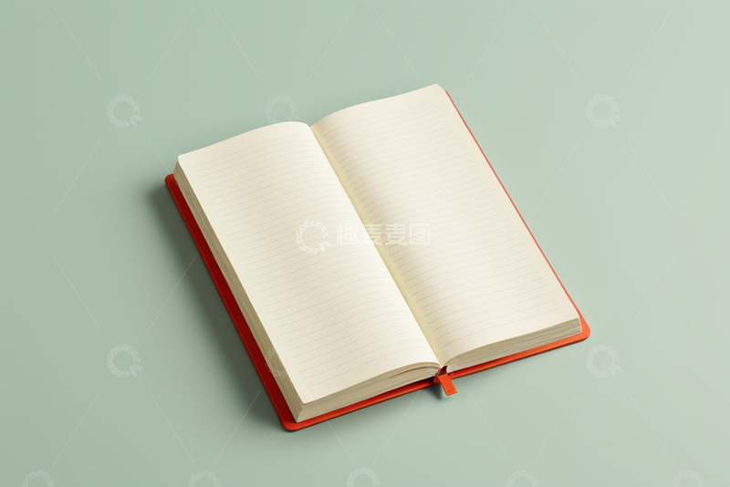 高清大图下载【趣麦麦图】翻开的红色笔记本