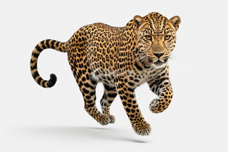 高清大图下载【趣麦麦图】奔跑的花豹动物素材