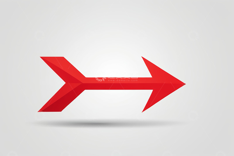 高清大图下载【趣麦麦图】红色立体箭头符号设计素材