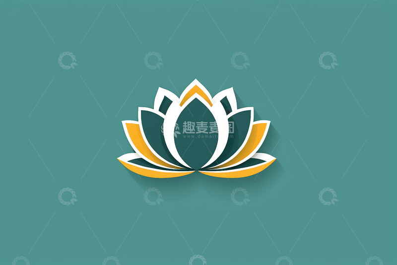 高清大图下载【趣麦麦图】简约莲花图案设计素材