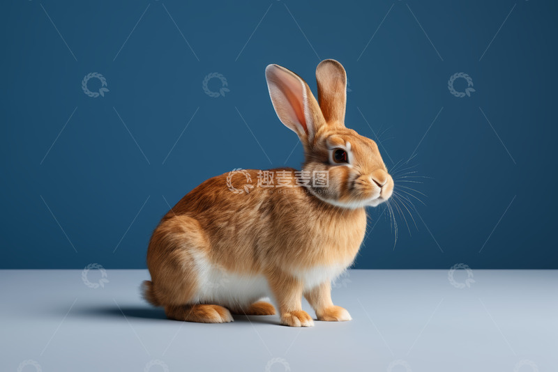 高清大图下载【趣麦麦图】棕色兔子静态特写