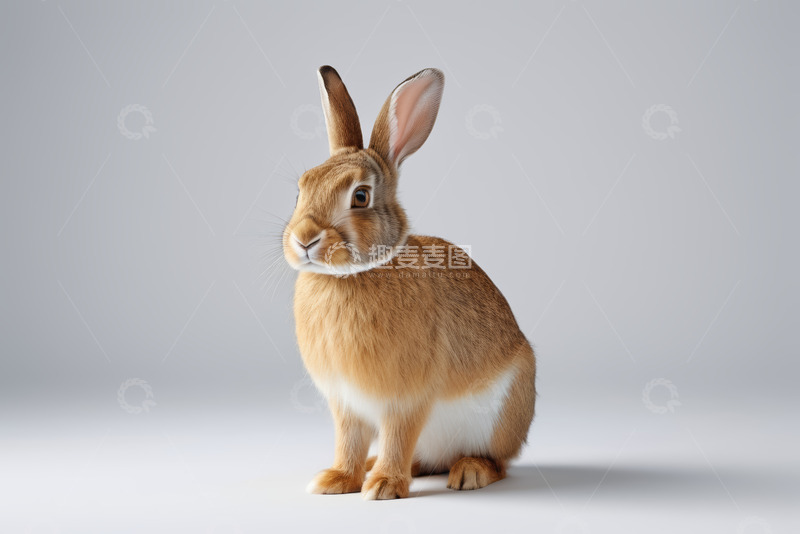 高清大图下载【趣麦麦图】坐着的可爱宠物兔子