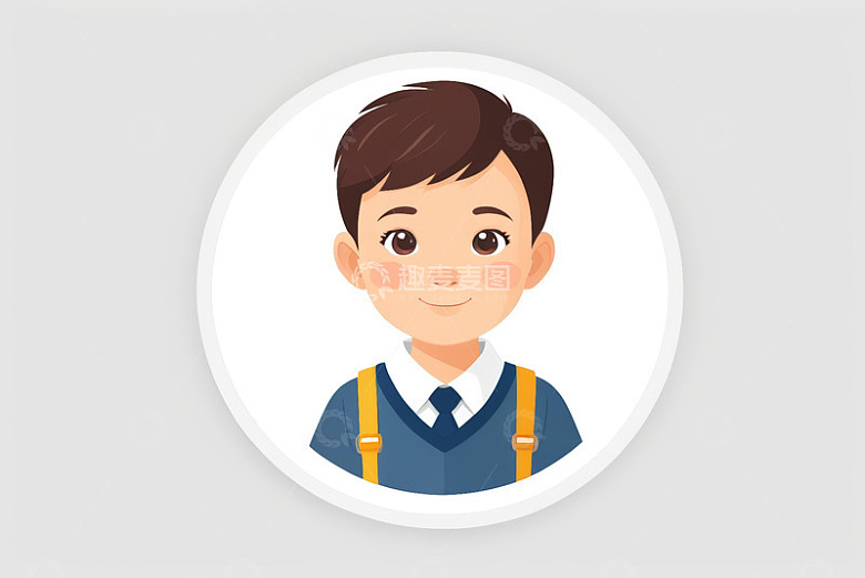 卡通小男孩学生形象素材