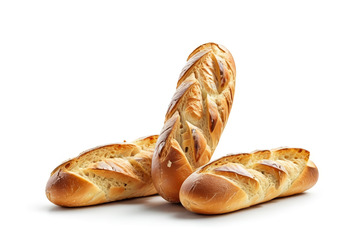 摆放整齐的美味长条面包