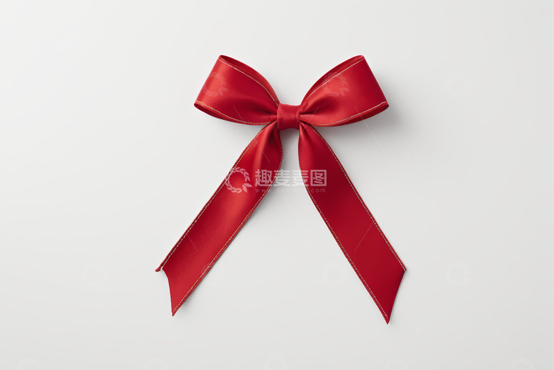 高清大图下载【趣麦麦图】红色蝴蝶结礼品装饰素材
