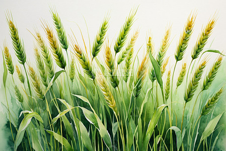 成熟小麦田园景象