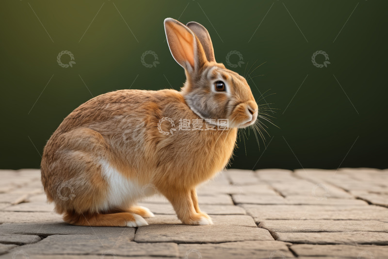 高清大图下载【趣麦麦图】蹲坐的棕色兔子特写