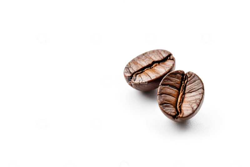 高清大图下载【趣麦麦图】两颗烘焙咖啡豆特写