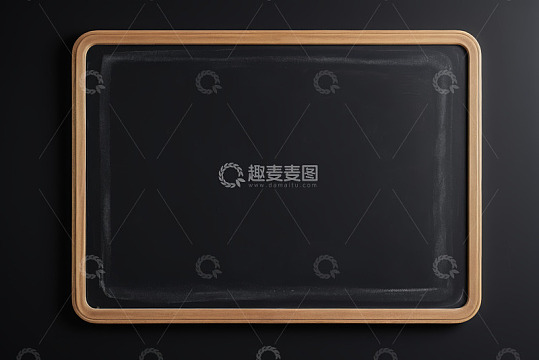 黑色背景木质边框空白黑板