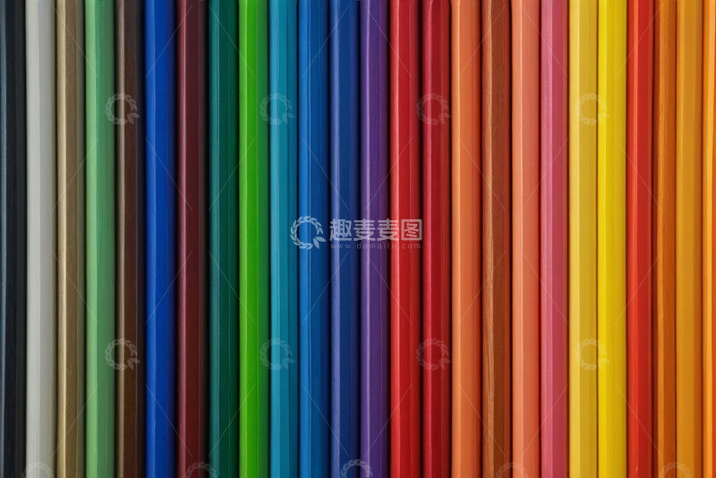 高清大图下载【趣麦麦图】彩色铅笔整齐排列