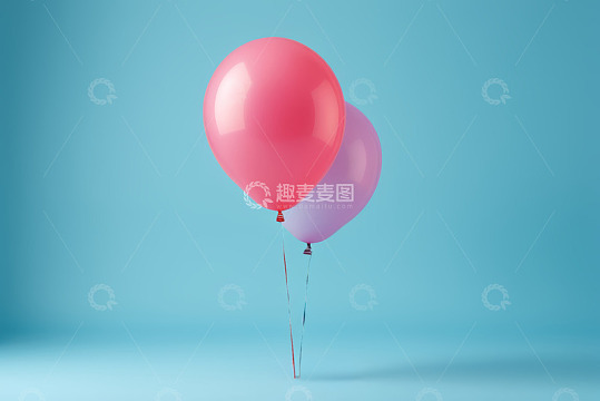 蓝色背景中的双气球