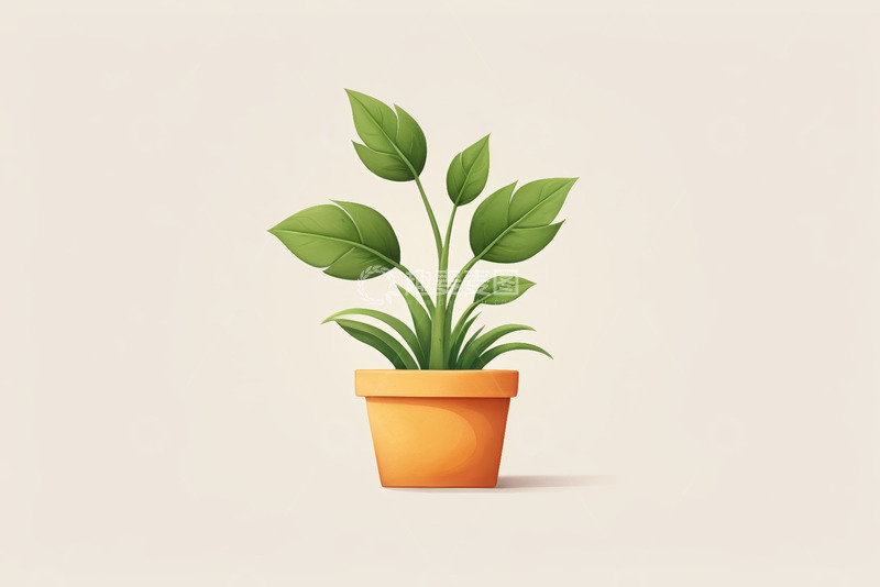 高清大图下载【趣麦麦图】盆栽绿植动画插画素材