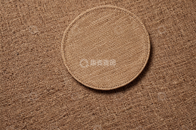 高清大图下载【趣麦麦图】圆形麻布杯垫特写