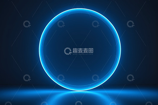 蓝色发光圆形背景素材