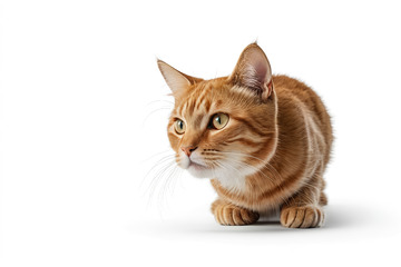 橘猫侧头凝视特写