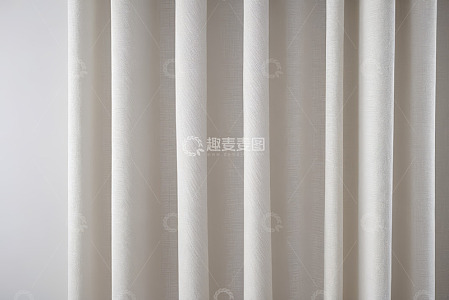 室内白色窗帘特写