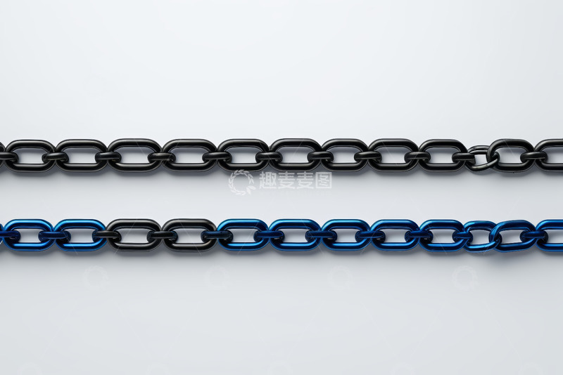 高清大图下载【趣麦麦图】黑色蓝色金属链条特写
