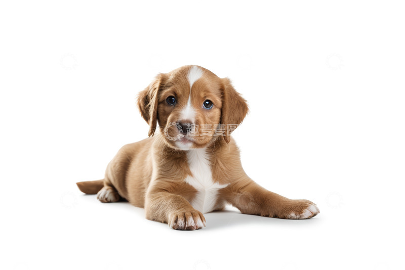 高清大图下载【趣麦麦图】趴在地上的棕色小狗