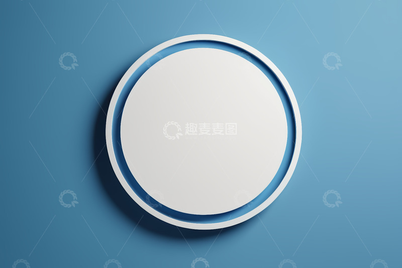 高清大图下载【趣麦麦图】蓝色背景白色圆形设计素材