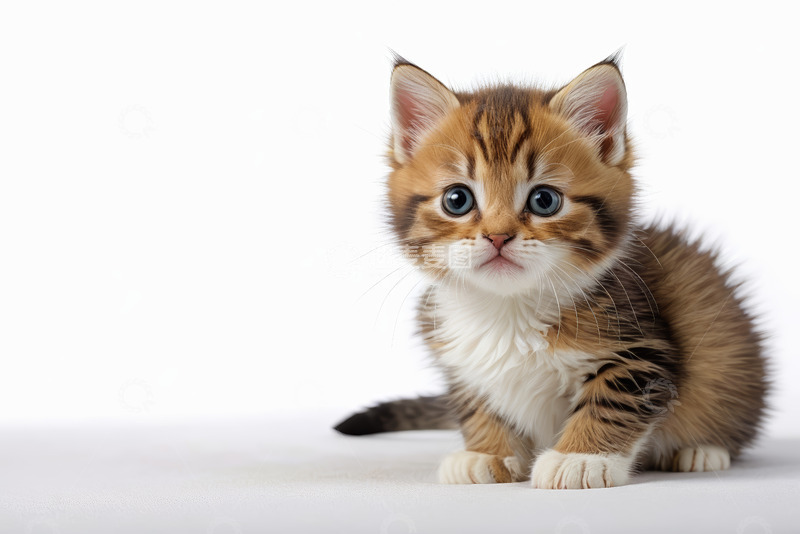 高清大图下载【趣麦麦图】可爱小猫正面坐姿特写