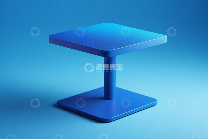 高清大图下载【趣麦麦图】蓝色现代简约风格方形桌