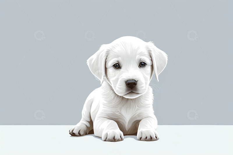 高清大图下载【趣麦麦图】白色小狗正面特写