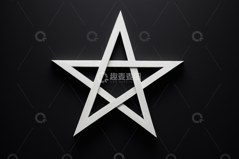 高清大图下载【趣麦麦图】黑色背景上的白色五角星