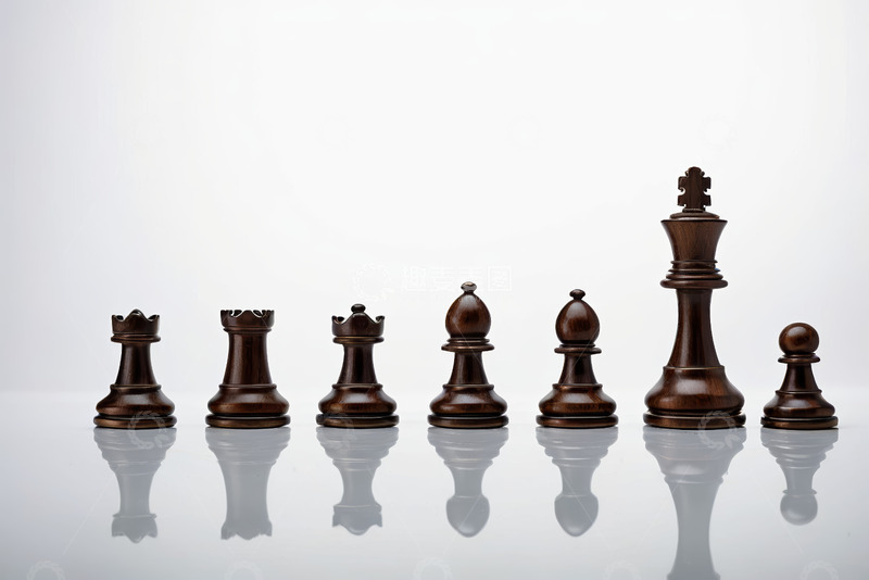 高清大图下载【趣麦麦图】深色国际象棋棋子摆拍