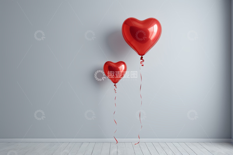 高清大图下载【趣麦麦图】室内红心气球装饰场景