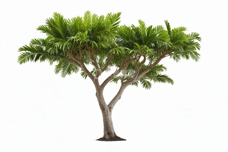 高清大图下载【趣麦麦图】白色背景下的绿色树木