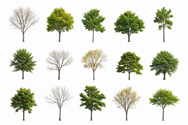 高清大图下载【趣麦麦图】多种形态树木素材
