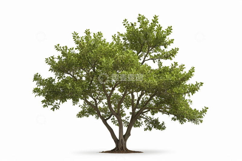 高清大图下载【趣麦麦图】绿色树木独立白色背景