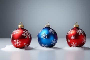 圣诞装饰彩球静物