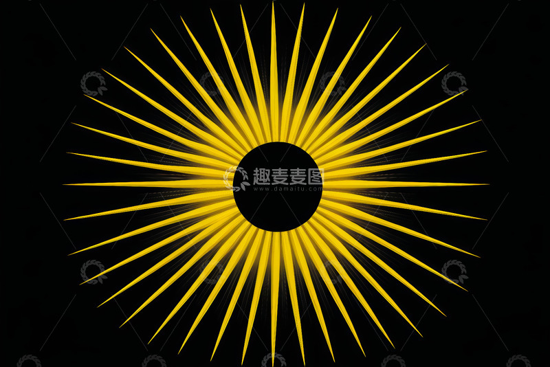 高清大图下载【趣麦麦图】黑色背景黄色放射状图案