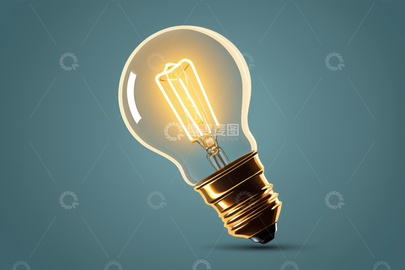高清大图下载【趣麦麦图】发光灯泡特写