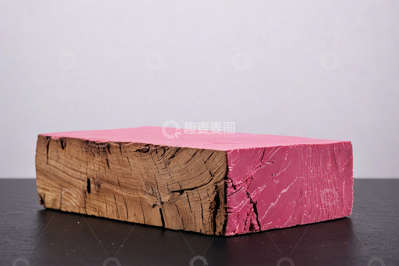 高清大图下载【趣麦麦图】粉色表面处理木材特写
