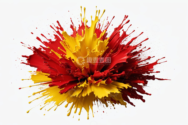 高清大图下载【趣麦麦图】红黄油漆喷溅素材