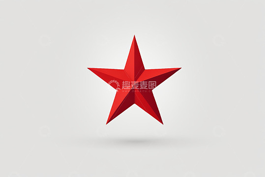 红色立体五角星图形