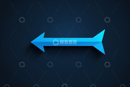 蓝色立体向左箭头图形
