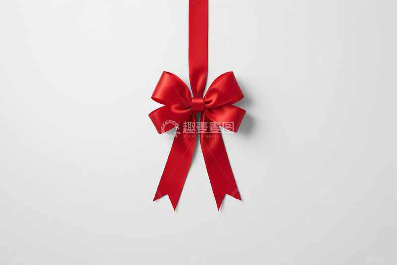 高清大图下载【趣麦麦图】红色蝴蝶结装饰素材