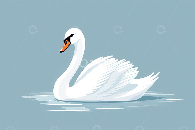 高清大图下载【趣麦麦图】水面上的白色天鹅