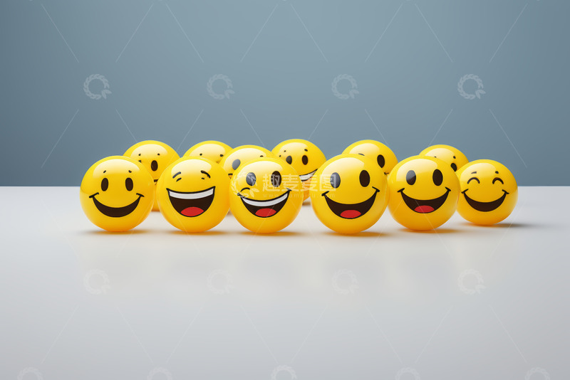 高清大图下载【趣麦麦图】黄色笑脸表情符号摆拍