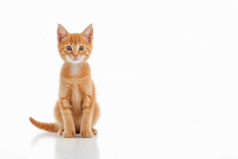 高清大图下载【趣麦麦图】橘色小猫端坐特写