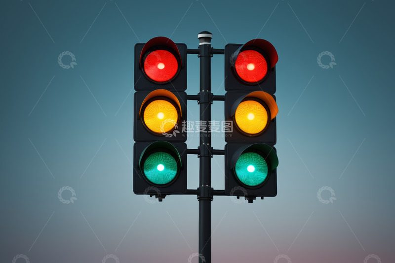 高清大图下载【趣麦麦图】交通红绿灯特写