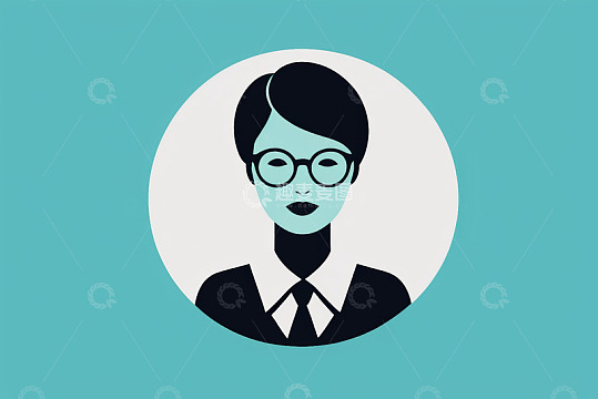 戴眼镜职业女性头像插图