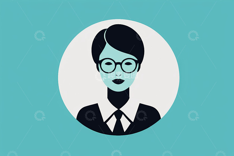 戴眼镜职业女性头像插图
