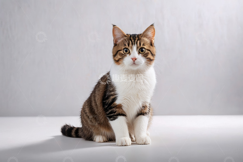 高清大图下载【趣麦麦图】坐姿猫咪特写